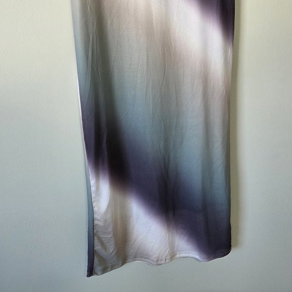 ​🌌 Dreamy Whimsigoth Ombré Bodycon Maxi Dress *NEW* Green Grey Purple Size Med - Picture 6 of 11